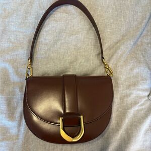 Brown Real Leather Shoulder Bag